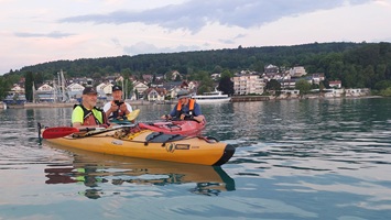 Übergabe vom Paddel-Club Überlingen an den Paddel-Club Kreuzlingen in Wallhausen (vlnr: Harald Gessner, Hans-Peter Wüthrich, Hans-Jörg Florenz, Foto: Thorsten Mayer)